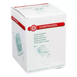 MULLKOMPRESSEN 10x10 cm steriilne 32-kordne, 8X5 tk
