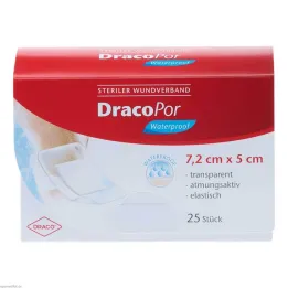 DracoPor veekindel haavaplaaster 5x7,2 cm steriilne, 25 tk