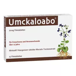 UMCKALOABO 20 mg õhukese polümeerikattega tabletid, 15 tk