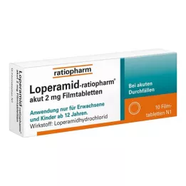 LOPERAMID-ratiopharm akut 2 mg õhukese polümeerikattega tabletid, 10 tk