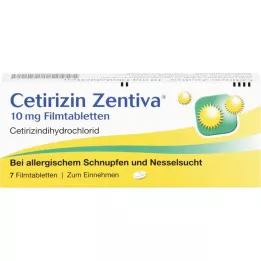 CETIRIZIN Zentiva 10 mg õhukese polümeerikattega tabletid, 7 tk