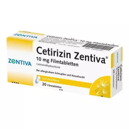 CETIRIZIN Zentiva 10 mg õhukese polümeerikattega tabletid, 20 tk