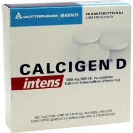 Calcigen D intensiivse 1000 mg / 880 I. E. närimistabletid, 20 tk
