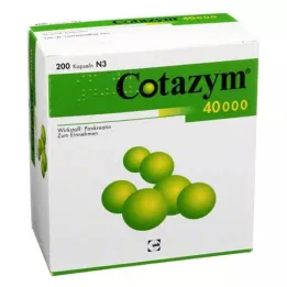COTAZYM 40 000 pelleti mao -resistentsed kapslid, 200 tk