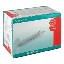 OMNICAN Insuliinisüstal 1 ml U40 kanüüliga 0,30x8 mm üksik, 100X1 tk