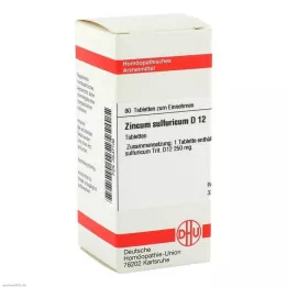 ZINCUM SULFURICUM D 12 tabletti, 80 tk
