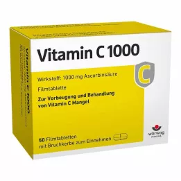 VITAMIN C 1000 õhukese polümeerikattega tabletid, 50 tk
