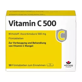 VITAMIN C 500 õhukese polümeerikattega tabletid, 50 tk