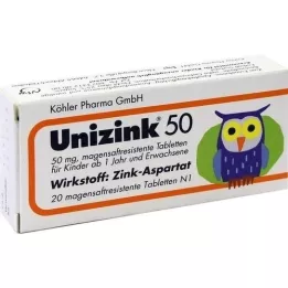 UNIZINK 50 mao -resistentsed tabletid, 20 tk