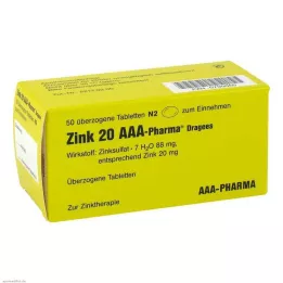 ZINK 20 AAA-Pharma Dražeed, 50 tk