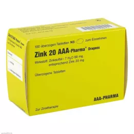 ZINK 20 AAA-Pharma Dražeed, 100 tk