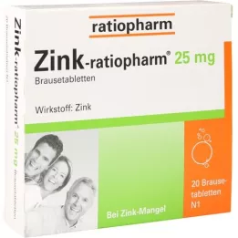 ZINK-RATIOPHARM 25 mg kihisevad tabletid, 20 tk