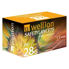 WELLION Ohutuslansetid 28 G Ühekordsed ohutuslantsetid, 200 tk