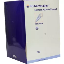 BD MICROTAINER Lanzette Blue 1,5x2 mm, 200 tk