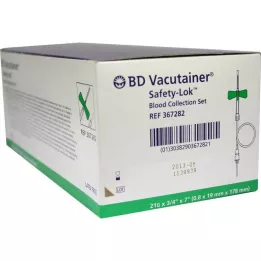 BD VACUTAINER Safety Lok 21 G 18 cm verevõtukomplekt, 50 tk