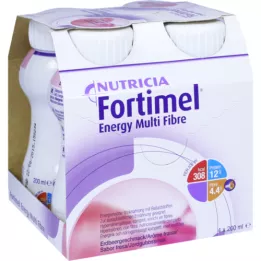 FORTIMEL Energy Multifibre maasikamaitse, 4x200 ml