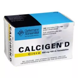 CALCIGEN D Citro 600 mg/400 I.E. närimistabletid, 100 tk