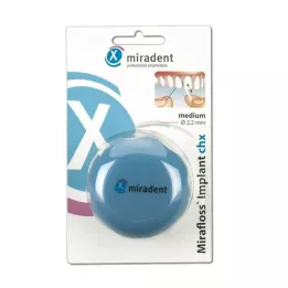 Miradent mirafloss implantaadi CHX keskmise türkiissinine, 50x15 cm