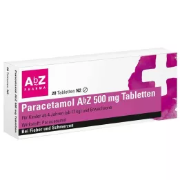 PARACETAMOL AbZ 500 mg tabletid, 20 tk