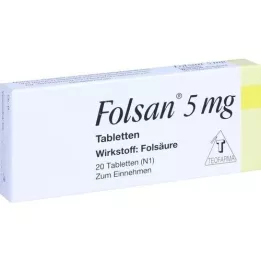 FOLSAN 5 mg tabletid, 20 tk