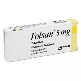 FOLSAN 5 mg tabletid, 20 tk
