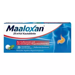 MAALOXAN 25 mVal närimistabletid, 20 tk
