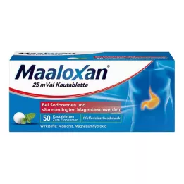 MAALOXAN 25 mVal närimistabletid, 50 tk