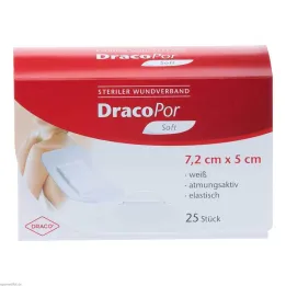 DracoPor Soft valge haavaside 7,2x5 cm steriilne, 25 tk