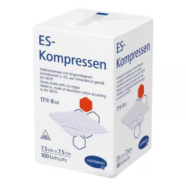 ES-KOMPRESSEN mittesteriilne 7,5x7,5 cm 8-suunaline, 100 tk