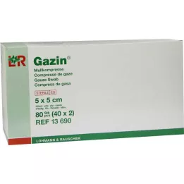 GAZIN Marli komp. 5x5 cm steriilne 12-kihiline, 40X2 tk