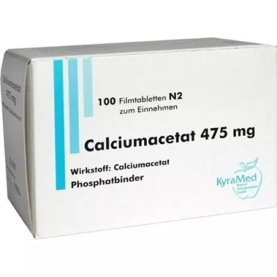 CALCIUMACETAT 475 mg kilega kaetud tabletid, 100 tk