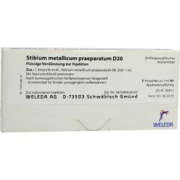 STIBIUM METALLICUM PRAEPARATUM D 20 ampullid, 8X1 ml