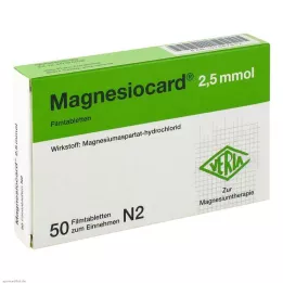 MAGNESIOCARD 2,5 mmol õhukese polümeerikattega tabletid, 50 tk