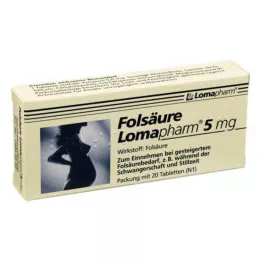 FOLSÄURE LOMAPHARM 5 mg tabletid, 20 tk