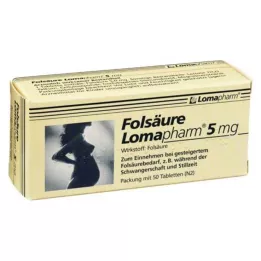 FOLSÄURE LOMAPHARM 5 mg tabletid, 50 tk