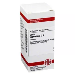 CARBO VEGETABILIS D 6 tabletti, 80 tk