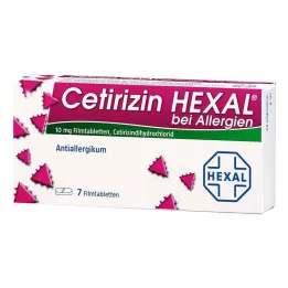 CETIRIZIN HEXAL Õhukese polümeerikattega tabletid allergiatele, 7 tk