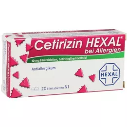 CETIRIZIN HEXAL kilega kaetud tabletid allergias, 20 tk