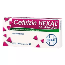 CETIRIZIN HEXAL Õhukese polümeerikattega tabletid allergiatele, 20 tk