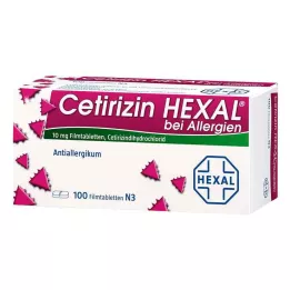 CETIRIZIN HEXAL Õhukese polümeerikattega tabletid allergiatele, 100 tk