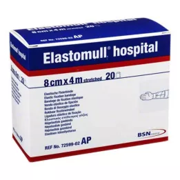ELASTOMULL haigla 8 cmx4 m elast.fixierb.weiß, 20 tk
