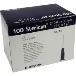 STERICAN kanüülid luer-lok 0,60x30 mm gr. 14 sinine, 100 tk