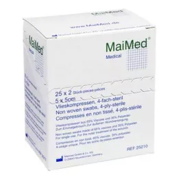 VLIESKOMPRESSEN 5x5 cm steriilne, 25X2 tk