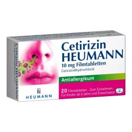 CETIRIZIN Heumann 10 mg õhukese polümeerikattega tabletid, 20 tk