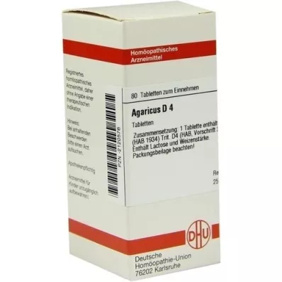 AGARICUS D 4 tabletid, 80 tk AGARICUS D 4 tabletid, 80 tk