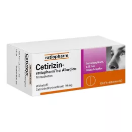 CETIRIZIN-ratiopharm allergiatele 10 mg õhukese polümeerikattega tabletid, 100 tk