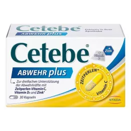 CETEBE ABWEHR pluss C-vitamiin+vitamiin D3+tsinkkapslid, 30 tk