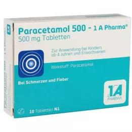 PARACETAMOL 500-1A farmatseutilised tabletid, 10 tk