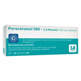 PARACETAMOL 500-1A Pharma tabletid, 20 tk