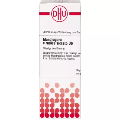 MANDRAGORA E radice siccata D 6 Lahjendus, 20 ml